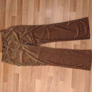 Vintage orange and black velvet pants